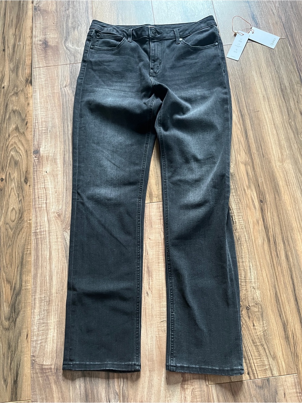 Quince Luna Stretch Slim Straight Jeans Wms 30 Faded Black